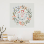 Poster Hébreu Shema Israël Dans Fleur Wreath Prière juive (Cuisine)