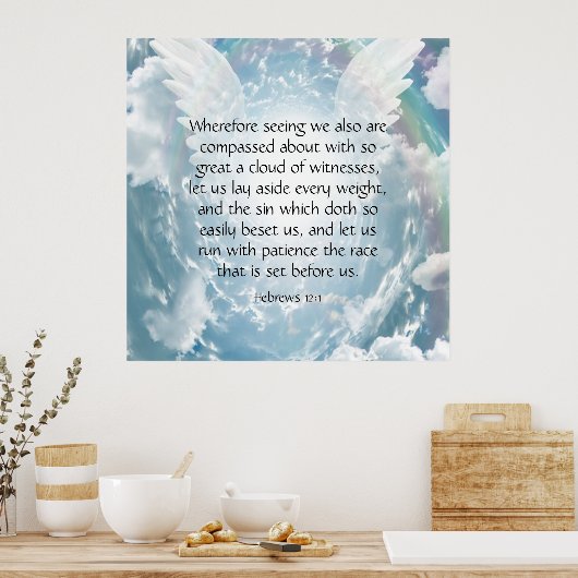 Poster Hébreux 12:1 (Cuisine)