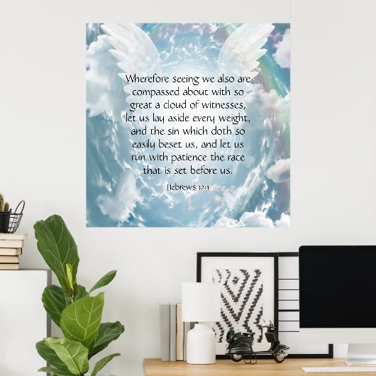 Poster Hébreux 12:1 (Bureau à domicile)