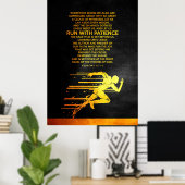 Poster Hébreux 12:1-2 Verse de la Bible (Bureau à domicile)