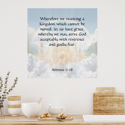 Poster Hébreux 12:28 (Cuisine)