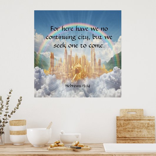 Poster Hébreux 13:14 (Cuisine)