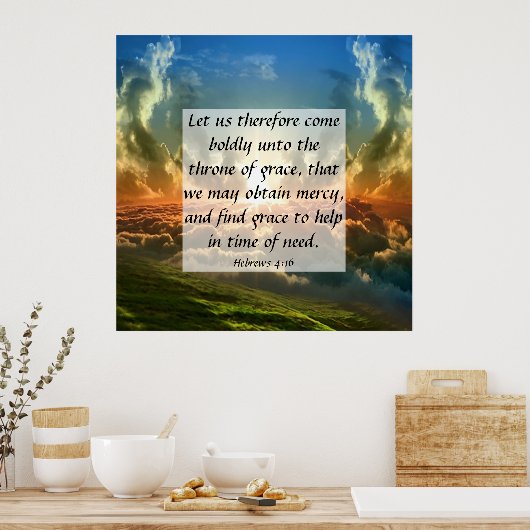 Poster Hébreux 4:16 (Cuisine)