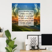 Poster Hébreux 4:16 (Bureau à domicile)