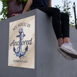 Poster Hébreux de l'âme ancrée 6:19 Verse de la Bible