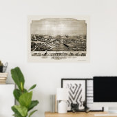 Poster Hebronville, MA Carte panoramique - 1891 (Bureau à domicile)