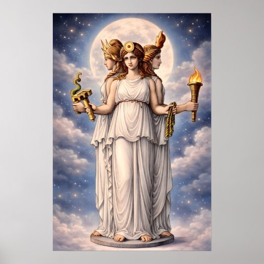 Poster Hecate Triple Goddess Celestial Moon Art – myth (Devant)