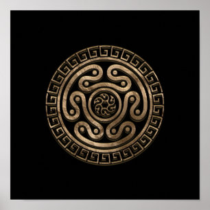 Poster Hecate Wheel Black and Gold