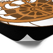 Poster Hedgehog Captain Skipper Sails Cute Cartoon Sailor (Coin)