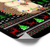Poster Hedgehog Ugly Christmas Sweaters Holiday Santa Cut (Coin)
