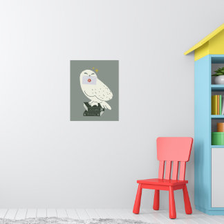 Poster Hedwig avec lettre dessin fantaisiste