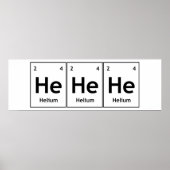 Poster HeHeHeHe Helium, élément table périodique Word Sci (Devant)