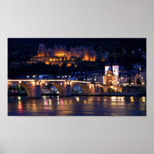 Poster Heidelberg en mode nuit