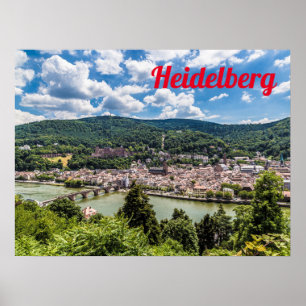 Poster Heidelberg Neckar Panorama Allemagne