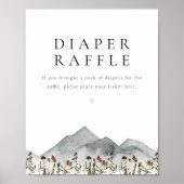 Poster HEIDI Boho Fleur sauvage Mountain Baby Diaper Raff (Devant)