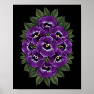 Poster Heimerheimer Purple Floral Pansy Démence Heimerhe