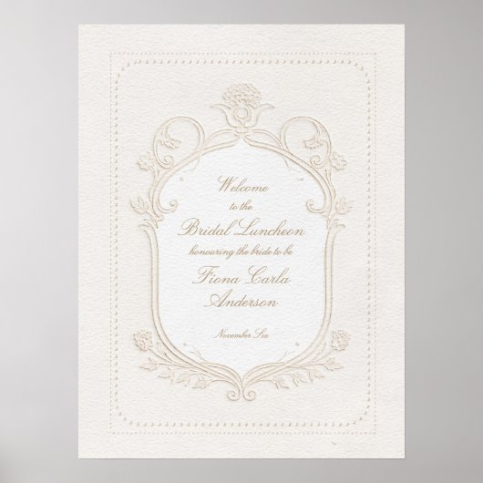 Poster Heirloom Rococo Bridal Luncheon Shower Welcome (Devant)