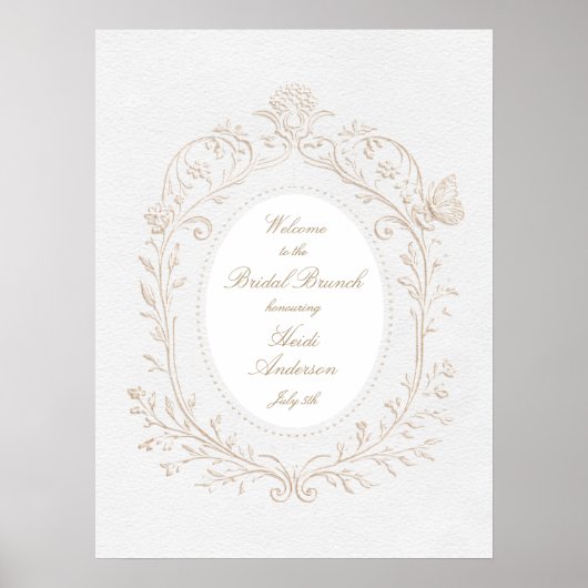 Poster Heirloom Rococo Bridal Shower Brunch Welcome Sign (Devant)