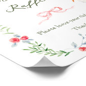 Poster Heirloom Rose & Ribbon Stork Diaper Raffle (Coin)