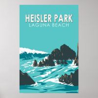 Heisler Park Californie Voyage Art Rétro