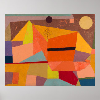 Poster Heitere Gebirgslandschaft par Paul Klee
