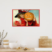 poster  heks- en pompoenpartij Halloween (Keuken)