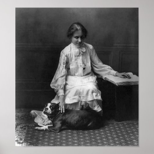 Poster Helen Keller avec le chien (Devant)