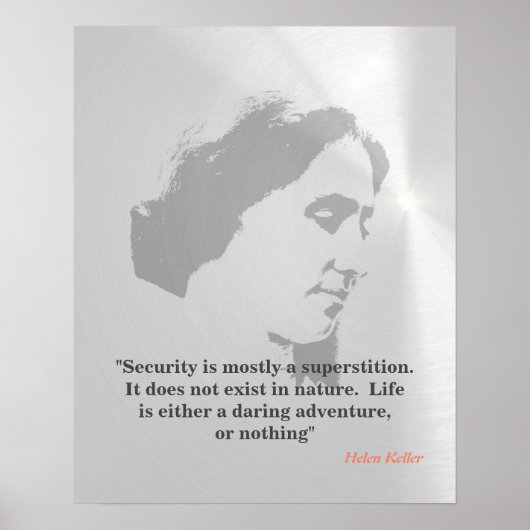 Poster Helen Keller Quote On Security (Devant)