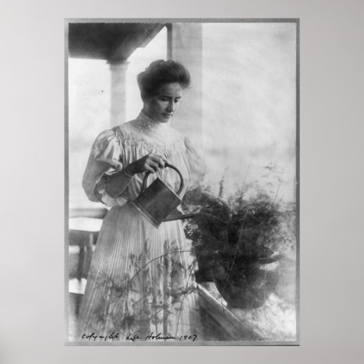 Poster Helen Keller Watering Portrait Plante (Devant)