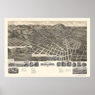 Poster Helena, carte panoramique de la TA - 1890