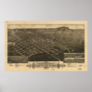 Poster Helena Montana 1883 Carte panoramique antique