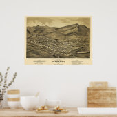 Poster Helena, MT Carte panoramique - 1875 (Cuisine)