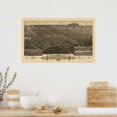 Poster Helena, MT Carte panoramique - 1883 (Cuisine)