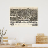 Poster Helena, MT Carte panoramique - 1890 (Cuisine)