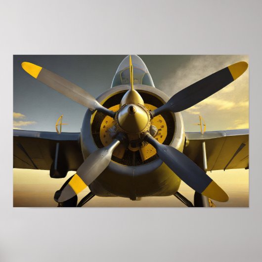 Poster hélices d'avion Spitfire (Devant)