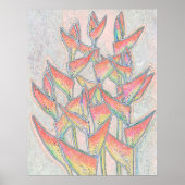 Poster Heliconia Rostrata Fleurs tropicales Art Floral (Devant)