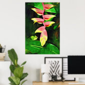 Poster Heliconia tropicale - Lobster Claw (Bureau à domicile)