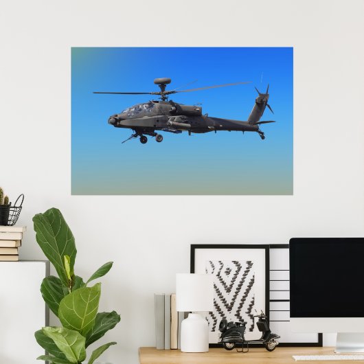 Poster Hélicoptère Apache AH-64 (Bureau à domicile)
