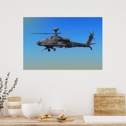 Poster Hélicoptère Apache AH-64 (Cuisine)