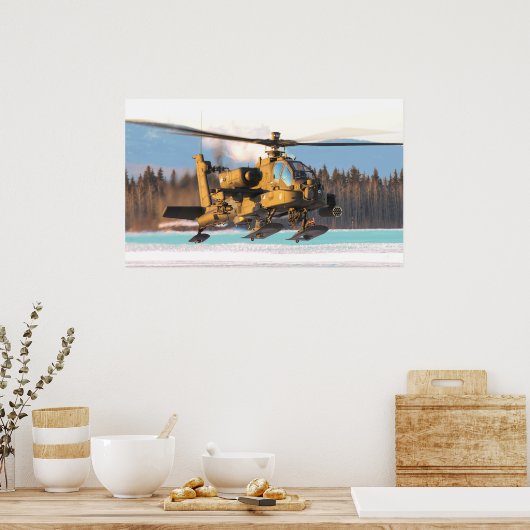 Poster Hélicoptère Apache AH-64 (Cuisine)