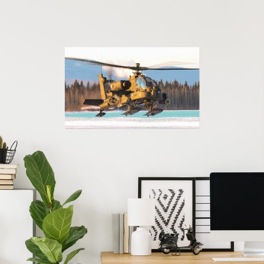Poster Hélicoptère Apache AH-64 (Bureau à domicile)
