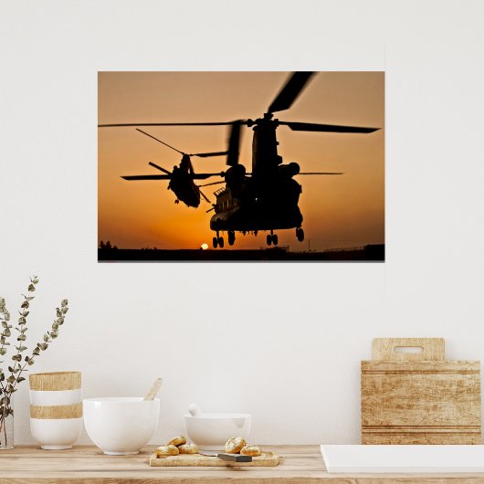 POSTER HÉLICOPTÈRE CH-47 CHINOOK (Cuisine)