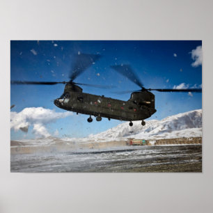 Poster Hélicoptère chinook dans la neige