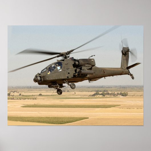 Poster Hélicoptère d'AH-64 Apache (Devant)