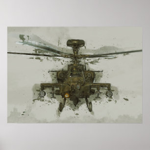 Poster Hélicoptère de combat d'Apache