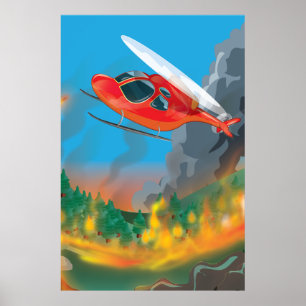 Poster Hélicoptère de secours