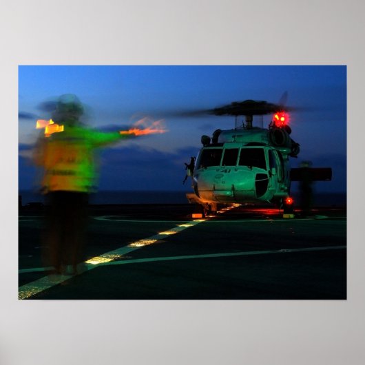 Poster Hélicoptère MH-60 en mer (Devant)