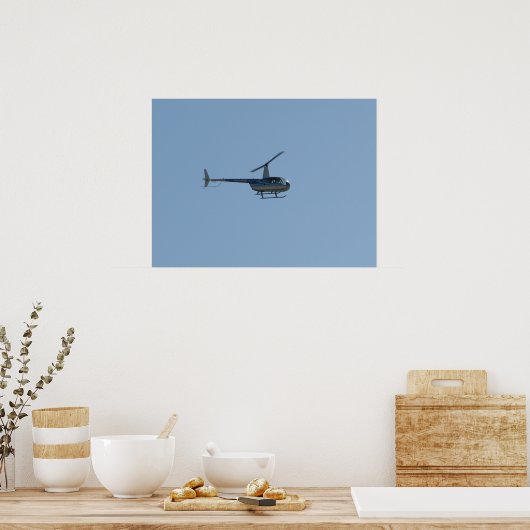 Poster Hélicoptère Robinson R44 Raven II. (Cuisine)