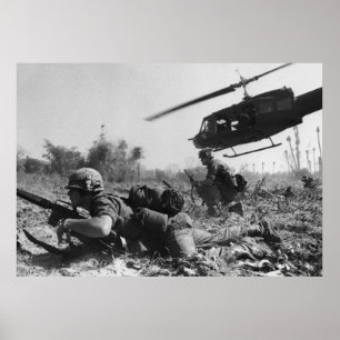 Poster Hélicoptère UH-1D du major Crandall pendant la gue