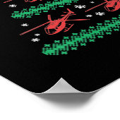 Poster Hélicoptère Vilain Noël Pilote cadeau de Noël (Coin)